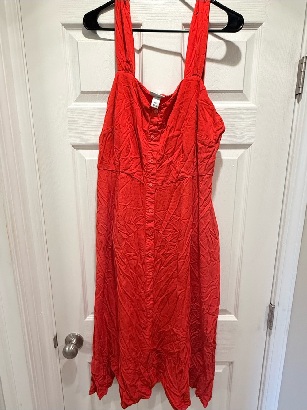 Ava & Viv Red Button-Front Tank Dress